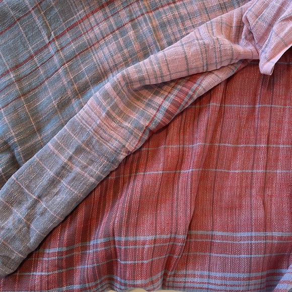 J.Jill Cotton Scarf Wrap Stripes India Pink Blue Coral - Picture 2 of 5